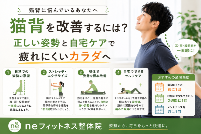 猫背を改善するには？骨盤を立てる姿勢と自宅ケアのポイント